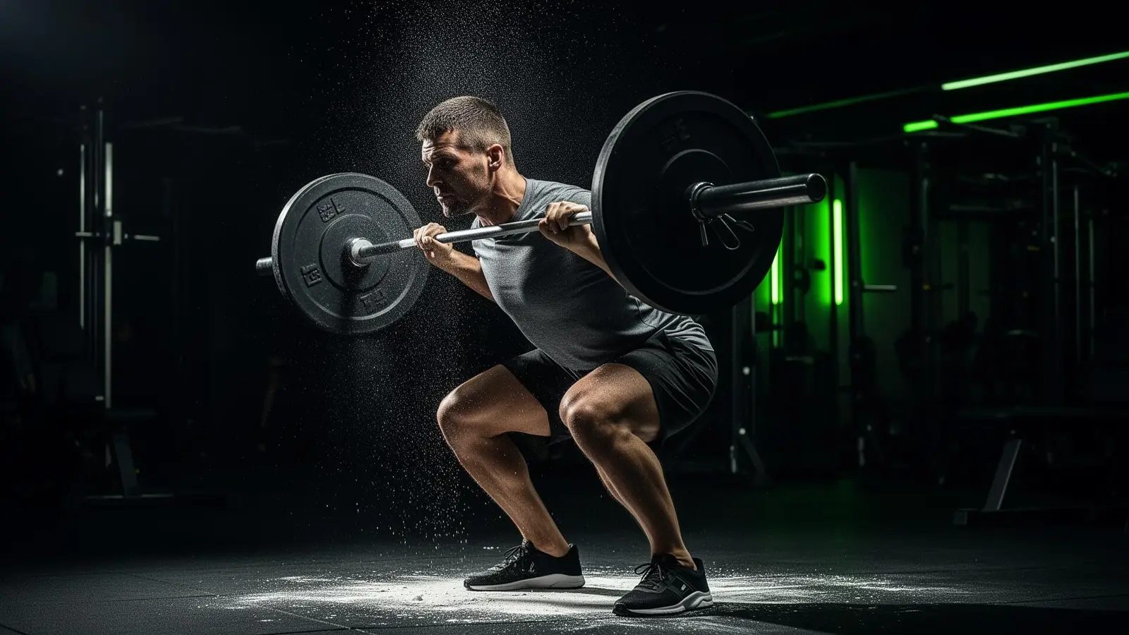 Athlete performing an explosive squat in the VERT training facility